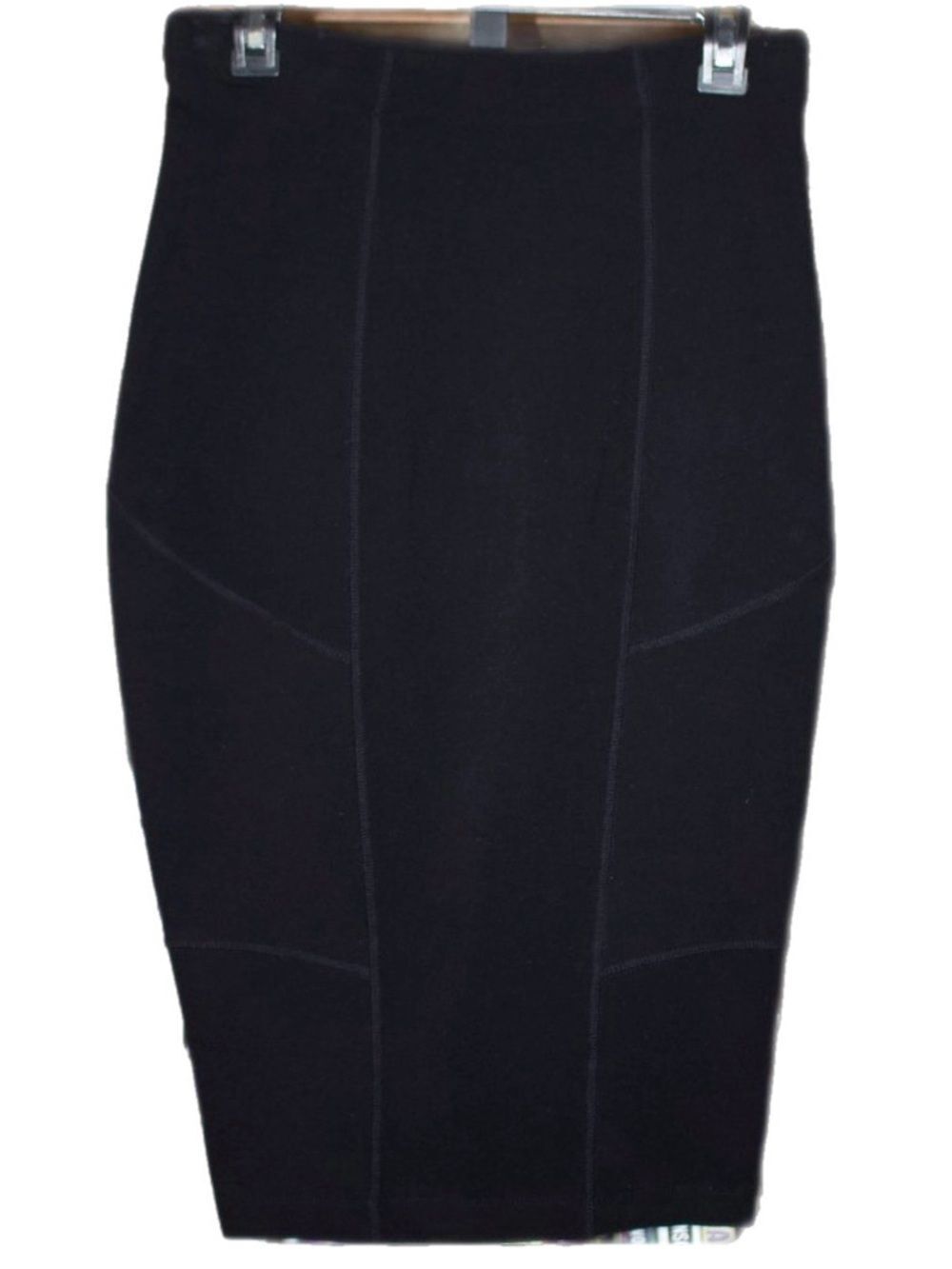 AllSaints Jhodpur Black Coated Pencil Skirt Size 8 US Designer Moto Edgy